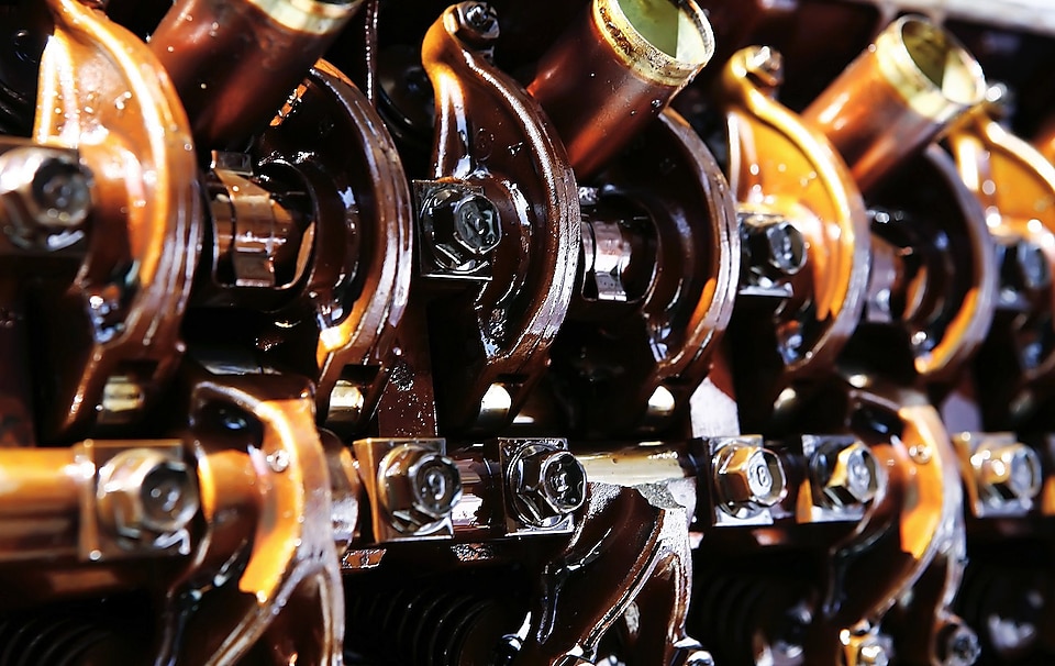 closeup view of engine piston
