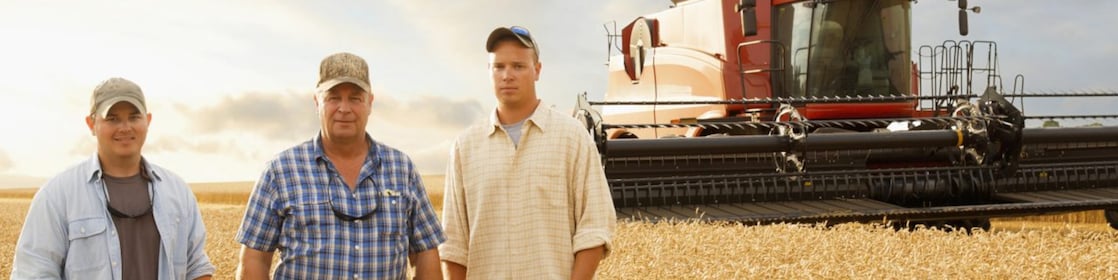 Three generations on wheat camp