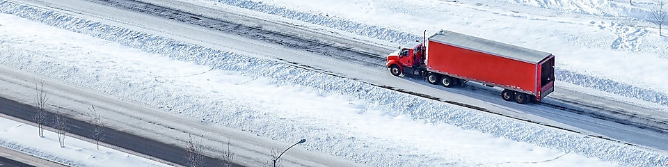 Truck remote snowy road