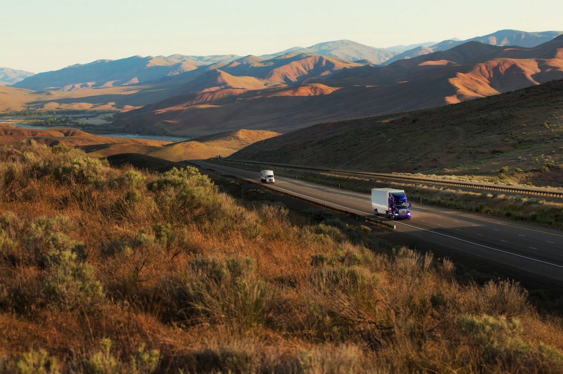 white truck road