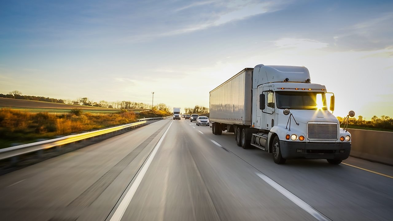 Truck on the road to give the idea of field tests