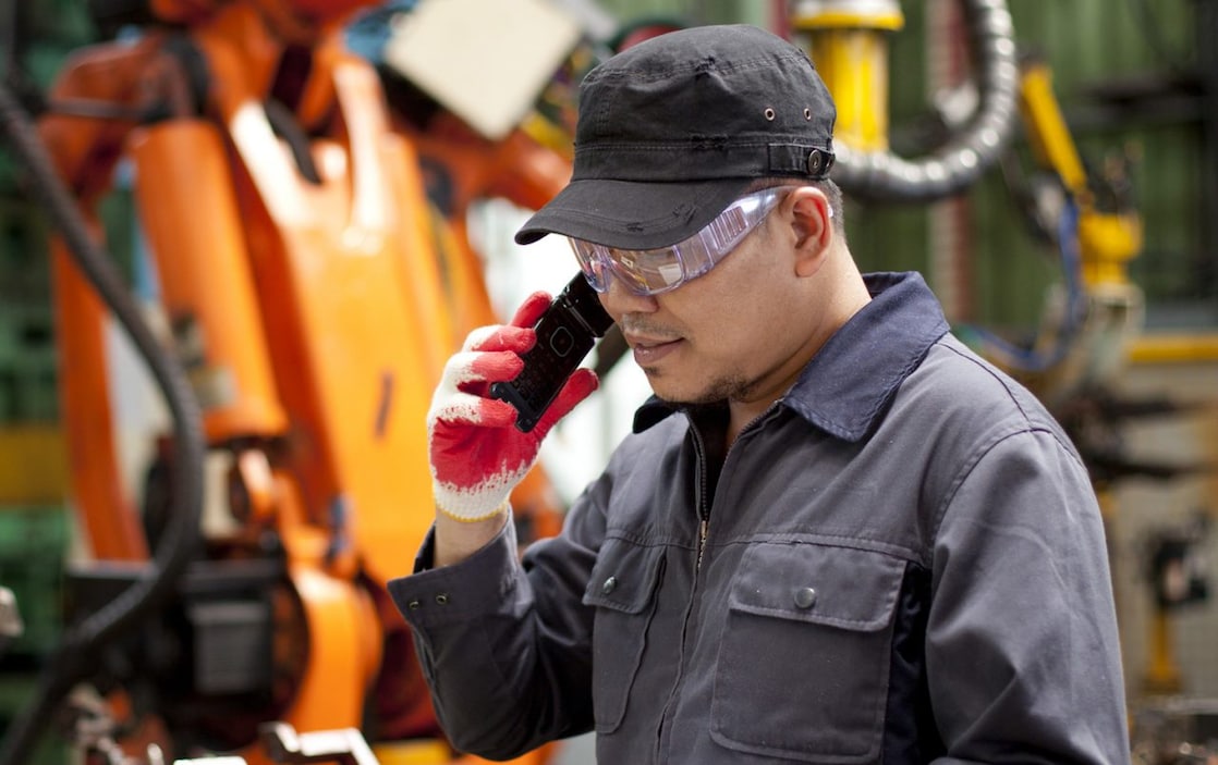 man ordering lubricant products by phone