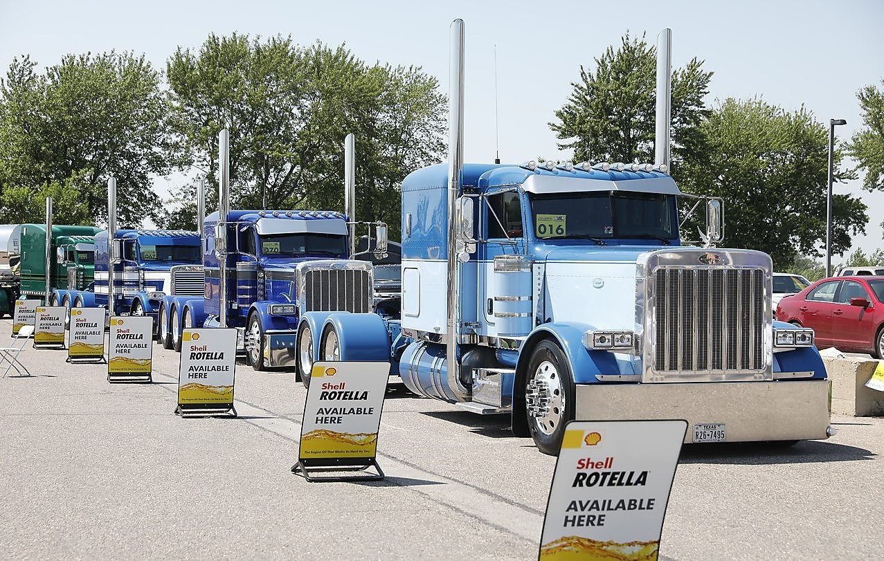 trucks in line
